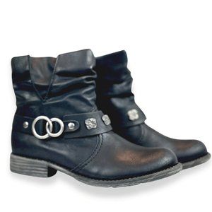 Rieker Peggy 98 Black Leather Boot EU 37 New in Box